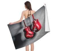 Leichong 3D Boxing Gloves Beach Towel Large Microfiber Soft Quick Dry for Adults, Sport Bath Towel Lightweight Soft Absorbent for Travel Swimming Pool Sports, 80 x 160 cm