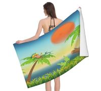 Leichong 3D Cartoon Monkey Beach Towel Large Microfiber Soft Quick Dry for Adults, Kids Adults Bath Towel Lightweight Soft Absorbent for Travel Swimming Pool Sports, 80 x 160 cm