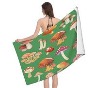 Leichong 3D Cartoon Mushroom Beach Towel Large Microfiber Soft Quick Dry for Adults, Colorful Mushrooms Bath Towel Lightweight Soft Absorbent for Travel Swimming Pool Sports, 180 x 90 cm