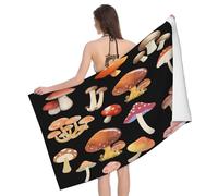 Leichong 3D Cartoon Mushroom Beach Towel Large Microfiber Soft Quick Dry for Adults, Multicolored Mushrooms Bath Towel Lightweight Soft Absorbent for Travel Swimming Pool Sports, 80 x 160 cm