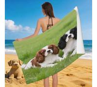Leichong 3D Cavalier King Charles Spaniel Beach Towel Large Microfiber Soft Quick Dry for Adults, Cute Bath Towel Lightweight Soft Absorbent for Travel Swimming Pool Sports, 180 x 90 cm