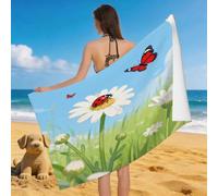 Leichong 3D Chrysanthemum Beach Towel Large Microfiber Soft Quick Dry for Adults, Chic Bath Towel Lightweight Soft Absorbent for Travel Swimming Pool Sports, 80 x 160 cm