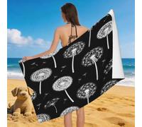 Leichong 3D Dandelion Silhouette Beach Towel Extra Large Microfiber Soft Quick Dry for Adults, Chic Bath Towel Lightweight Soft Absorbent for Travel Swimming Pool Sports, 100 x 200 cm