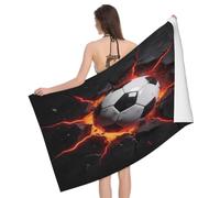Leichong 3D Dynamic Soccer Beach Towel Large Microfiber Soft Quick Dry for Adults, Strength Bath Towel Lightweight Soft Absorbent for Travel Swimming Pool Sports, 180 x 90 cm