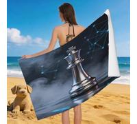 Leichong 3D International Chess Beach Towel Large Microfiber Soft Quick Dry for Adults, Competition Bath Towel Lightweight Soft Absorbent for Travel Swimming Pool Sports, 180 x 90 cm