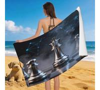 Leichong 3D International Chess Beach Towel Large Microfiber Soft Quick Dry for Adults, Cool Bath Towel Lightweight Soft Absorbent for Travel Swimming Pool Sports, 180 x 90 cm