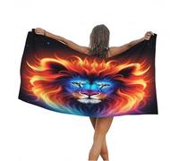 Leichong 3D Lion Beach Towel Large Microfiber Soft Quick Dry for Adults, Multi Colour Bath Towel Lightweight Soft Absorbent for Travel Swimming Pool Sports, 180 x 90 cm