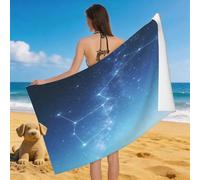 Leichong 3D Mysterious Constellation Beach Towel Extra Large Microfiber Soft Quick Dry for Adults, Glowing Cosmic Bath Towel Lightweight Soft Absorbent for Travel Swimming Pool Sports, 100 x 200 cm