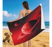 Leichong 3D Planet Beach Towel Large Microfiber Soft Quick Dry for Adults, Glowing Cosmic Bath Towel Lightweight Soft Absorbent for Travel Swimming Pool Sports, 180 x 90 cm