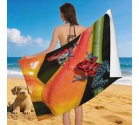 Leichong 3D Poison Dart Frog Beach Towel Extra Large Microfiber Soft Quick Dry for Adults, Wild Animal Bath Towel Lightweight Soft Absorbent for Travel Swimming Pool Sports, 100 x 200 cm