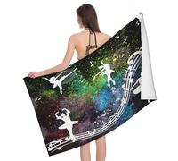 Leichong 3D Princess Ballet Beach Towel Large Microfiber Soft Quick Dry for Adults, Watercolor Printed Bath Towel Lightweight Soft Absorbent for Travel Swimming Pool Sports, 80 x 160 cm