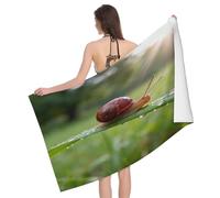 Leichong 3D Snail Beach Towel Extra Large Microfiber Soft Quick Dry for Adults, Meadow Bath Towel Lightweight Soft Absorbent for Travel Swimming Pool Sports, 100 x 200 cm