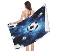 Leichong 3D Soccer Beach Towel Large Microfiber Soft Quick Dry for Adults, Space Themed Bath Towel Lightweight Soft Absorbent for Travel Swimming Pool Sports, 180 x 90 cm