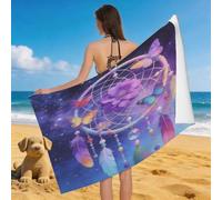 Leichong 3D Star Feather Beach Towel Extra Large Microfiber Soft Quick Dry for Adults, Butterflies Bath Towel Lightweight Soft Absorbent for Travel Swimming Pool Sports, 100 x 200 cm