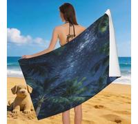 Leichong 3D Starry Palm Tree Beach Towel Microfiber Soft Quick Dry for Adults, Starlight Bath Towel Lightweight Soft Absorbent for Travel Swimming Pool Sports, 75 x 150 cm