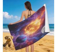 Leichong 3D The Planet Beach Towel Extra Large Microfiber Soft Quick Dry for Adults, Cosmic Starry Sky Bath Towel Lightweight Soft Absorbent for Travel Swimming Pool Sports, 100 x 200 cm