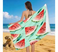 Leichong 3D Watermelon Beach Towel Extra Large Microfiber Soft Quick Dry for Adults, Fruit Bath Towel Lightweight Soft Absorbent for Travel Swimming Pool Sports, 100 x 200 cm