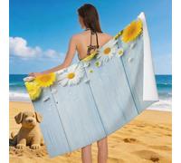 Leichong 3D Wooden Plank Beach Towel Large Microfiber Soft Quick Dry for Adults, Simple Themed Bath Towel Lightweight Soft Absorbent for Travel Swimming Pool Sports, 180 x 90 cm