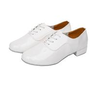 Leichtrit Adult Men's Dancing Shoes,Ballroom Dance Shoe Men,Lace Up Men's Ballroom Dance Shoe,Mens Latin Practice Dancing Shoes,Low Heel,Breathable,Soft,for Waltz,Latin,Tango,Stage Bright White