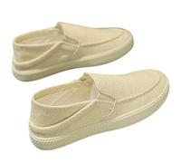Leichtrit Canvas Espadrille Shoes for Men,Mens Canvas Mesh Slip On Espadrilles,Flat Slip On Canvas Boat Shoes,Shock Absorbing,Lightweight,for Walking,Playing at The Beach,Shopping Beige