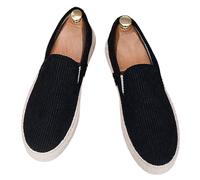 Leichtrit Canvas Espadrille Shoes for Men,Men's Flat Espadrilles,Mens Slip On Flat Canvas Deck Boat Shoes,Fits The Ankle,Wear Resistant,for Dating,Work,Picnic,Park,etc Black