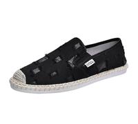 Leichtrit Canvas Espadrille Shoes for Men,Men's Slip On Casual Flat Espadrilles,Flat Slip On Canvas Boat Shoes,Shock Absorbing,Lightweight,for Casual Occasions and Daily Wear Black