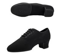 Leichtrit Latin Dance Shoes For Men,Men'S Ballroom Shoe,Mens Ballroom Practice Dance Shoe,Latin Salsa Tango Practice Shoes For Men'S,Low Heel,Breathable,Soft,Black,Split Sole,For Stage