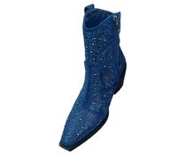 Leichtrit Party Boots,Rhinestone Boots,Women'S Rhinestone Short Boots,Rough Heels,Comfortable,Breathable,Suitable For Street,Office Work,Dating,Shopping Or As Daily Casual Wear Etc