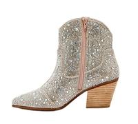 Leichtrit Women'S Low Heel Ankle Boots,Autumn Sequin Ankle Boots,Booties For Women With Heel,Lightweight And Flexible,Closure,Lightweight,Suitable For All Styles,From Casual To Formal