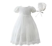 Leideur Baby Girl Christening Baptism Dress Long Blessing Gowns White Formal Wedding Dresses for Newborn (3 Months, Off White)
