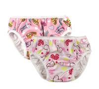 Leideur Baby Kids Swim Nappies Cover Diaper Swimming Trunks Middle-Waisted Swimming Training Pants (24-36 Months, Pink+ Light Pink)