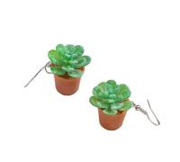 LEIDJGUN Adorable Resin Succulent Potted Plant Small Pendants Earrings Versatile Charm Ear Jewelry for Fashionable Individuals