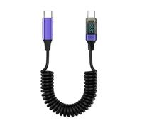 LEIDJGUN Type C Quick Charging Cable with Retractable Spring Line Supports 100W Power Delivery