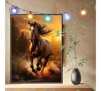 LeiDong Horse Animal Painting by Numbers for Adults, DIY Watercolor Oil Paint by Numbers Kits for Beginners on Canvas, Craft Art Painting Kit Acrylic Pigment Drawing Kits for Home Decoration 30x40cm