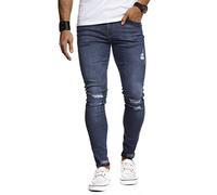 Leif Nelson Basic LN9145 Men’s Slim-Fit Denim Jeans Blue-grey Long Jeans for Men and Cool Boys - White Stretch-Fit, Casual Trousers Black Cargo Chino for Summer / Winter, dark blue, 33W x 30L