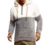 Leif Nelson LN20100 Men's Hoodie Teddy Fleece Pullover with Hood for Men Jumper Long Sleeve Sweatshirt - Grey - Medium