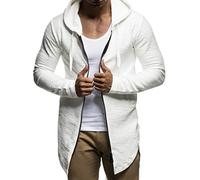 Leif Nelson Men Sweat Jacket Hoodie LN-6301 Ecru Small
