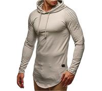 Leif Nelson Mens Hoodie Pullover hood Sweater Sweatshirt LN-6369 Grey Large