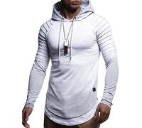 Leif Nelson Mens Hoodie Pullover Hood Sweater Sweatshirt LN-8155 Grey XX-Large