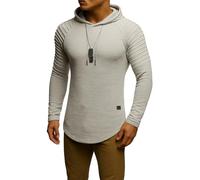 Leif Nelson Men's Hoodie Slim Fit Cotton Content Modern White Men's Hoodie Sweatshirt Pullover Long Sleeve Men's Black Pullover Shirt with Hood LN8128, Signal Grey, L