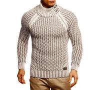 Leif Nelson Men's Knitted Pullover Turtleneck Slim Fit Winter Summer Modern Black Men Winter Sweater Sweatshirt Long Sleeve Shirt Men's Basic Hoodie Shirt LN5295, Tan Choclate, M