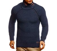 Leif Nelson Men's Knitted Pullover Turtleneck Slim Fit Winter Summer Modern Black Men Winter Sweater Sweatshirt Long Sleeve Shirt Men's Basic Hoodie Shirt LN5295, blue, XXL