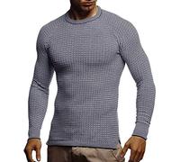 Leif Nelson Men's Pullover Knit Sweater fine Knit Crew Neck LN-20746 Black-Ecru XX-Large