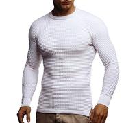 Leif Nelson Men's Pullover Knit Sweater fine Knit Crew Neck LN-20746 Ecru Beige X-Large