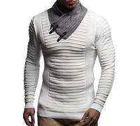 Leif Nelson Men's Pullover Knit Sweater fine Knit Shawl Collar LN-1620 Ecru XX-Large