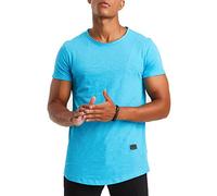 Leif Nelson Men's Summer T-Shirt, Crew Neck, 100% Cotton, Regular Fit, Black, Short Sleeve, M (38-40 cm), turquoise, M