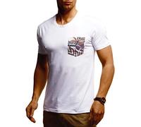 Leif Nelson men's summer t-shirt round neck slim fit cotton share cool white black basic men's t-shirt crew neck boys short sleeve O-Neck short sleeve top long LN4955 - - Medium