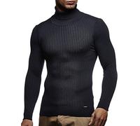 Leif Nelson Men's Turtleneck Sweater Slim Fit | Men's Polo Neck Longsleeve | Turtleneck Sweater Long Sleeve for Men, Blue, 4X-Large