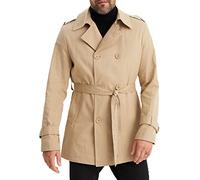 Leif Nelson Trenchcoat Men's Short Jacket Short Coat Half Coat Business Transition Jacket Men Long Casual Jacket 100% Cotton, brown, M