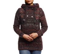 Leif Nelson Women's Hooded Sweater Slim Fit Long Sleeve Black Knitted Sweater Men Winter Sweatshirt Hoodie Long Sleeve Hoodie LN20227D, red, S